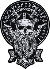 Odin Viking Large Back Patch Iron/Sew On for Biker Motorcycle Vest Jacket