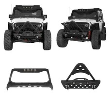 Hooke Road Steel Front Bumper Windshield Cowl Guard For Jeep Wrangler Jk 07-18