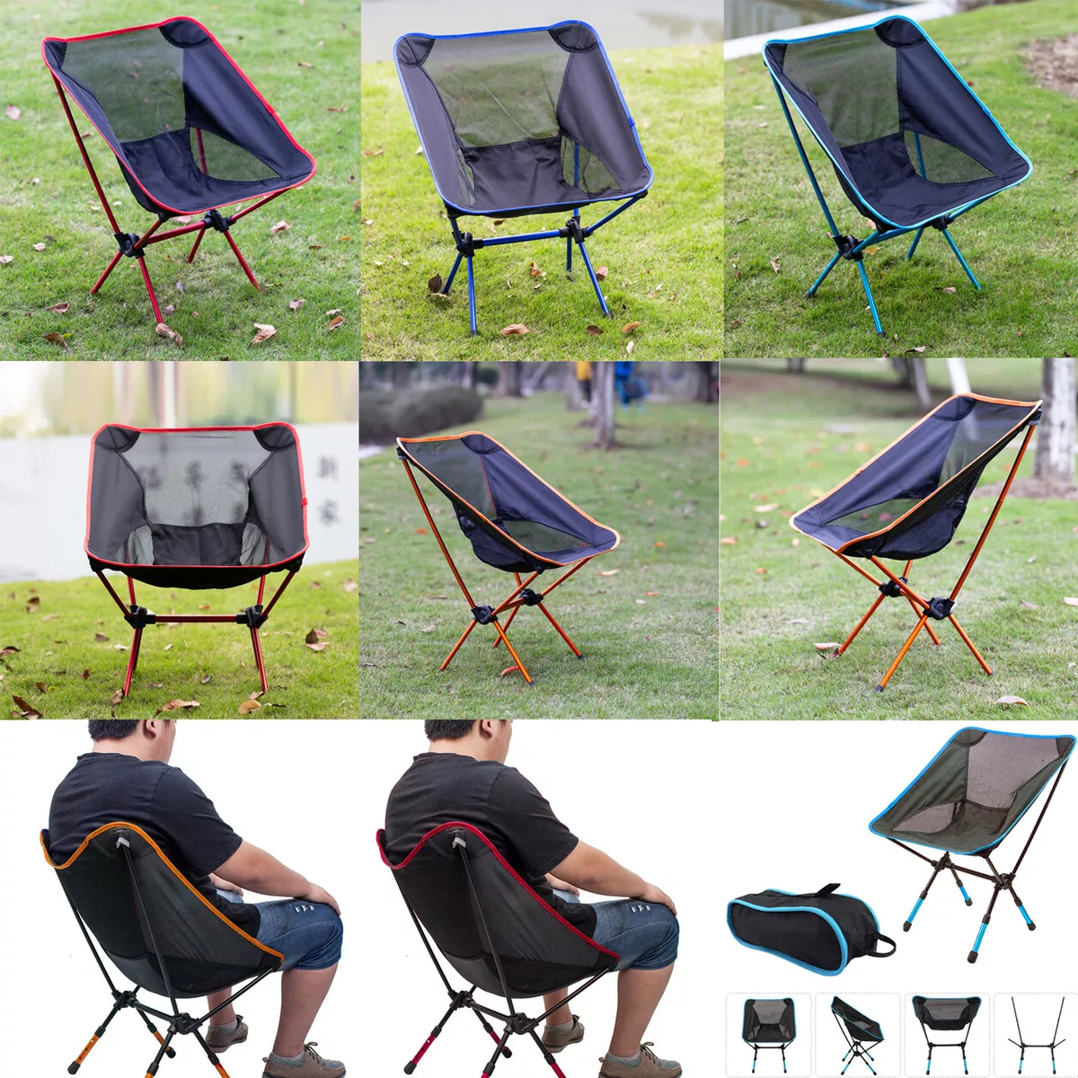 Camping Chair Portable Lightweight Foldable Outdoor Picnic Beach Fishing  Seat