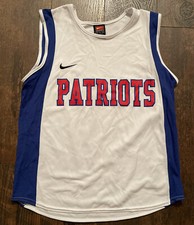Vintage 90 s Nike Basketball Mesh Jersey White blue MADE IN USA Youth Size XL