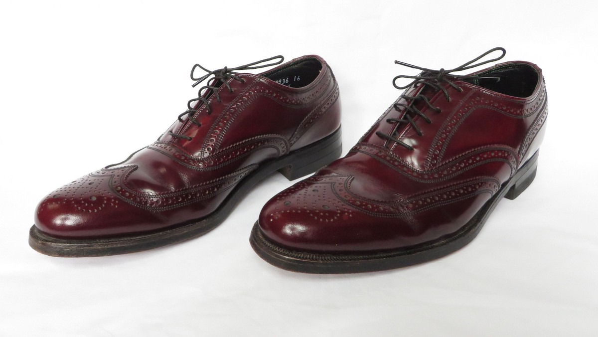 FLORSHEIM Imperial Quality Mens Burgundy Brown Wing Tip  display picture 1