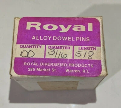 Pack of 100 - 3/16" x 5/8" Royal Dowel Pins Alloy Steel