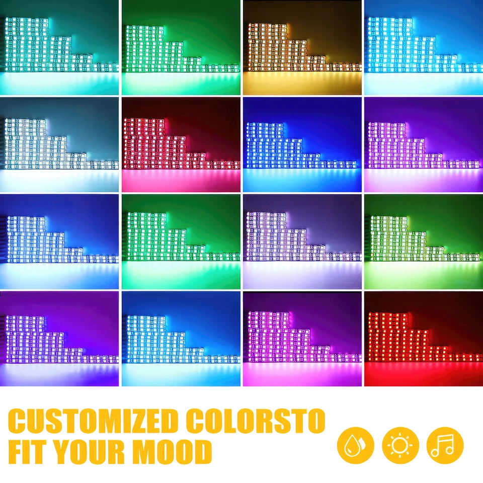 For Yamaha YZF R1 R1S R3 R6 R6S R7 12pcs RGB Underglow LED Light Strip RF+APP - Image 4 of 4