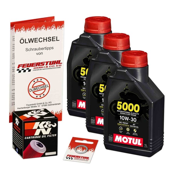 Honda CBR 600 RR (PC40) 07-16, Motul 10W30 ÖL + K&N Racing ÖLfilter, MotoröL Set-image