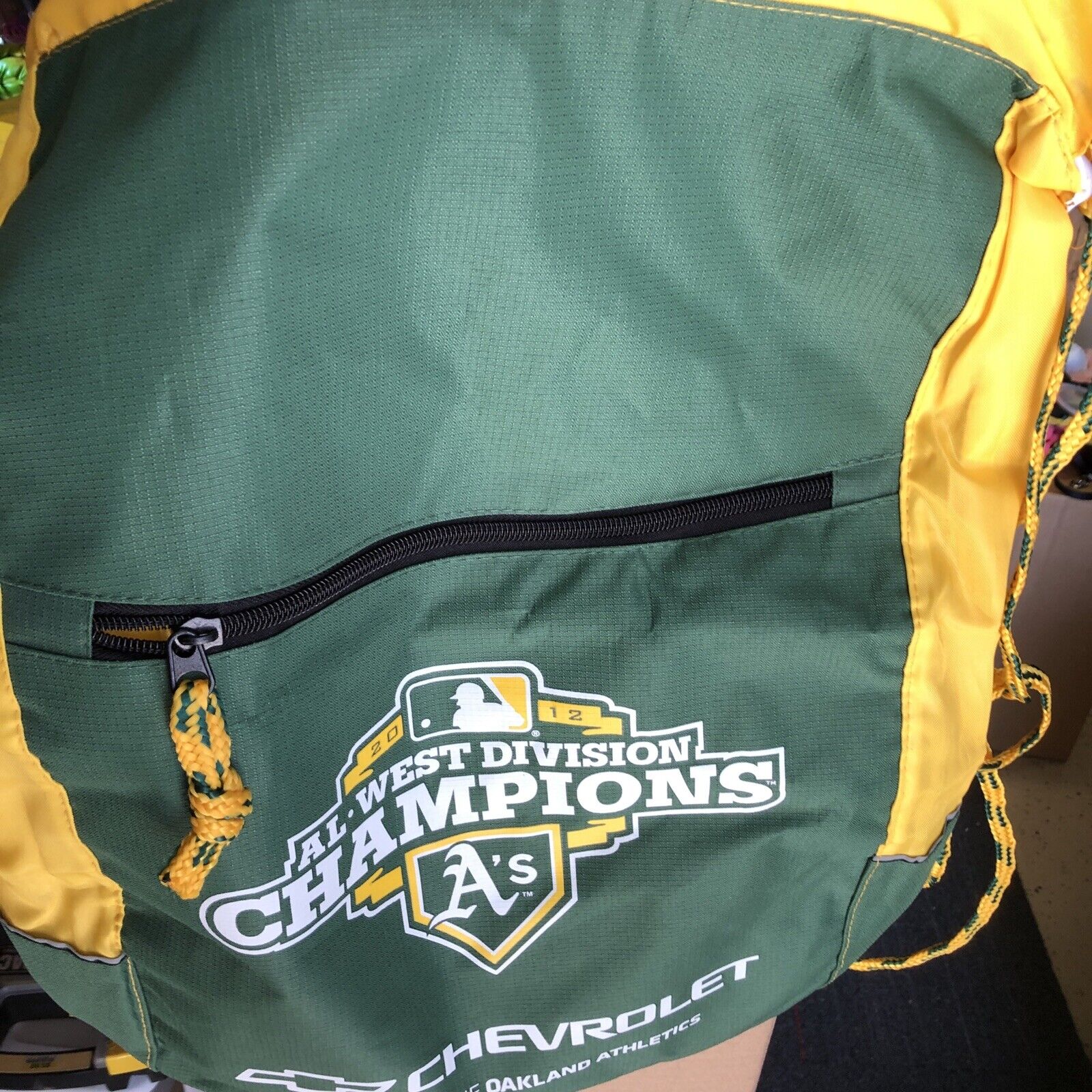 Oakland Athletics AL Division Champions Memphis Mall Raleigh Mall 2012 draw string backpa