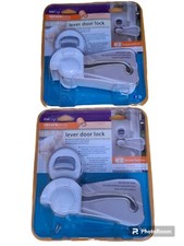 2 Lever Door Lock White Safety Knob Child secure stick Automatic Reset No Tools