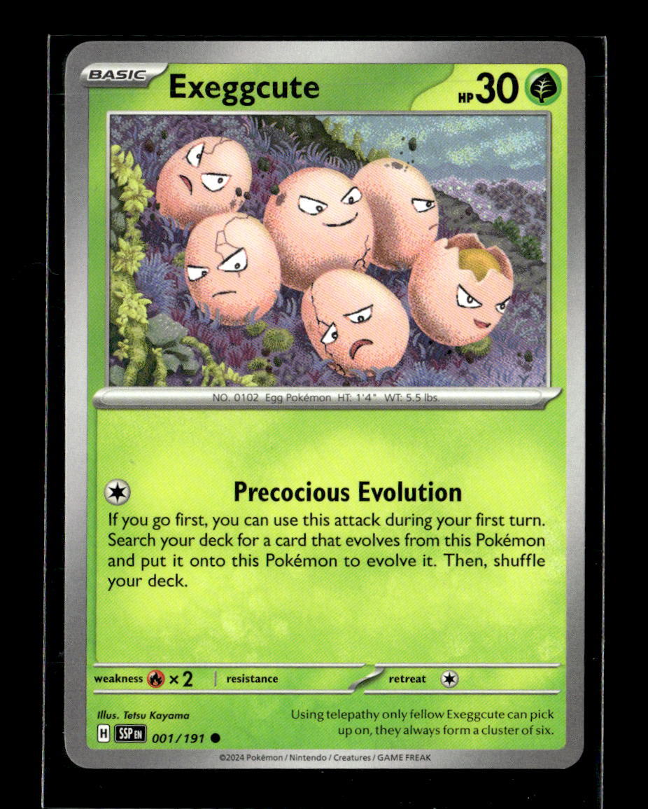 Pokemon Exeggcute 001/191 Surging Sparks Non Holo Common 3 Card