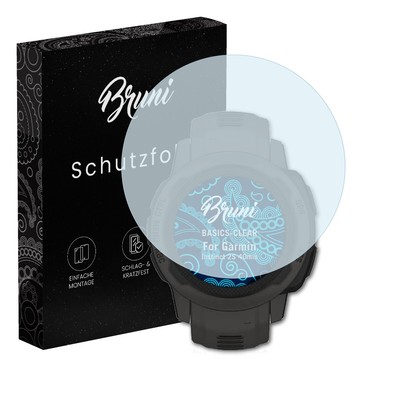 Bruni 2x Folie für Garmin Instinct 2S 40mm Schutzfolie Displayschutzfolie