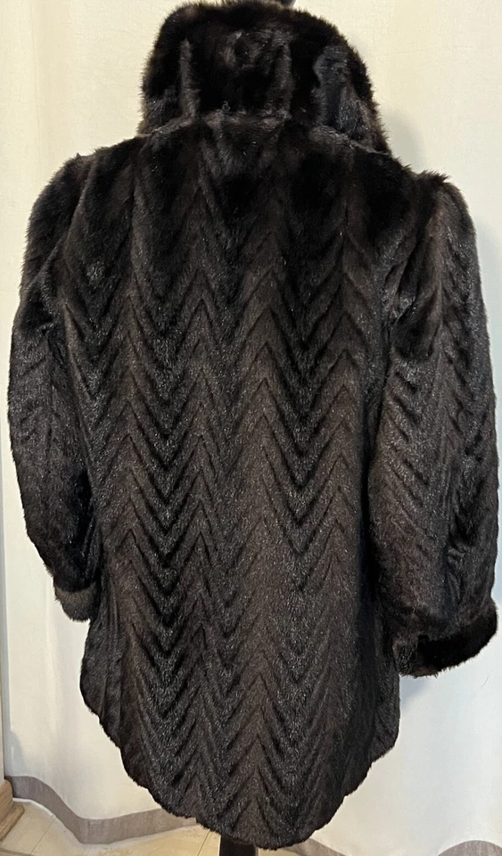 Chaqueta de piel de visón FAUX “Dubrowsky & Perlbinder” para mujer, talla 10 Foto 4 de 4