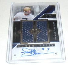 JOE THEISMANN 2013 UD ULTIMATE COLL GAME USED DUAL JERSEY AUTO 14/15 SIGNED CARD