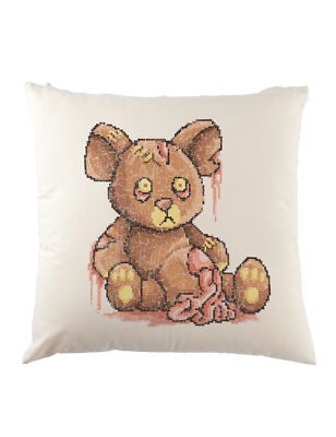 Pixel Zombie Teddy Dekokissen Zombies Geek Nerd Bear Retro Arcade 6 18 Bit