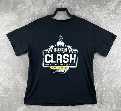 NASCAR Busch Light Clash At The Coliseum LA 2023 Tee Shirt Black Size Large