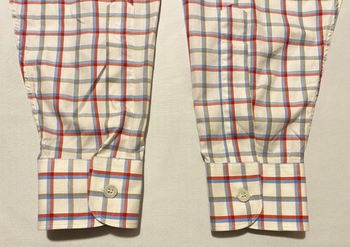 Ermenegildo Zegna Hidden BTN-Down Plaid Pocket Men Shirt 100% Cotton Sz L Italy - Picture 6 of 17