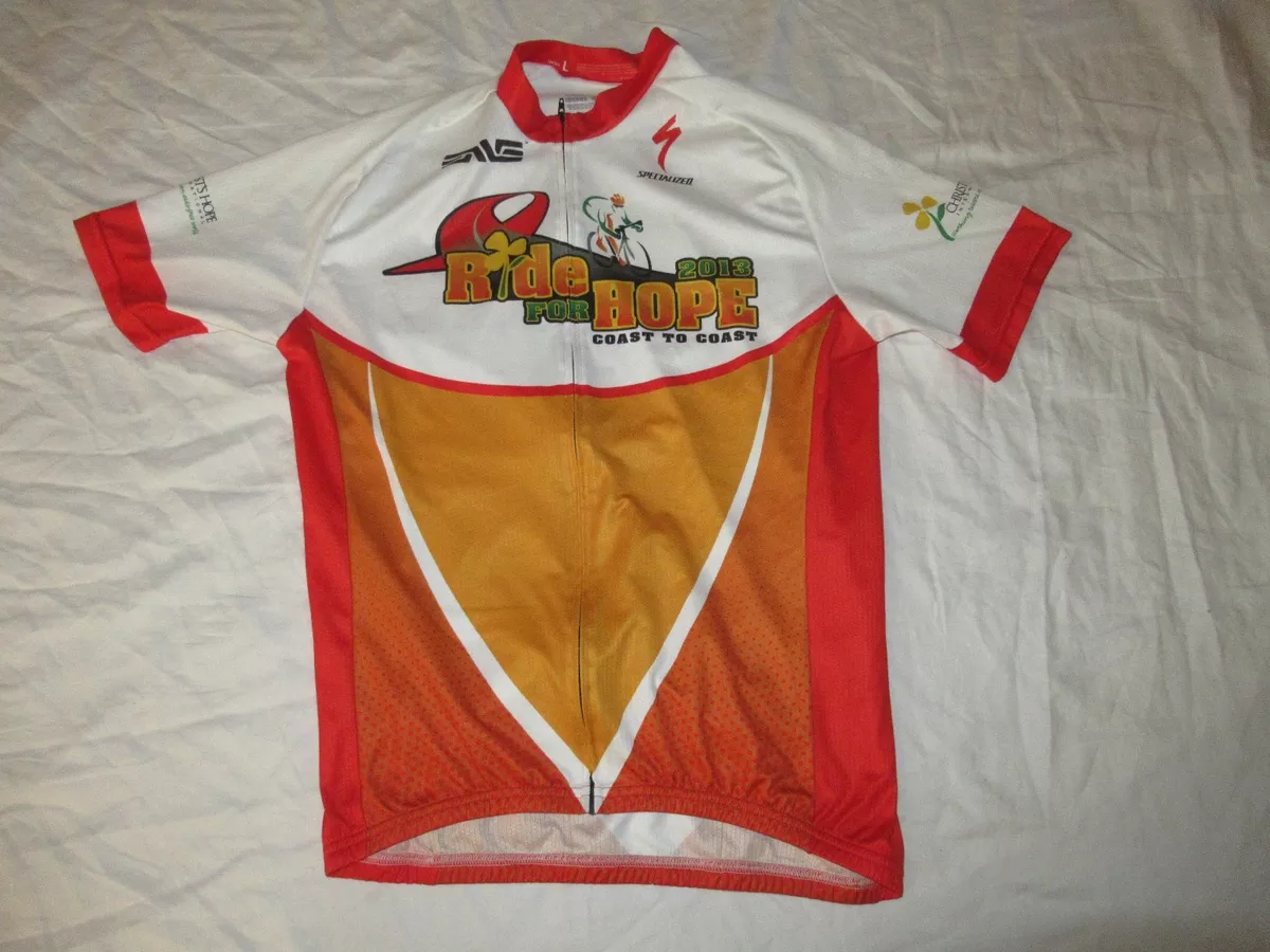 Specialized Ride for Hope Cycling MTB Jersey Sponsor Logos Mens Large GUC