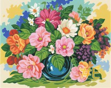 Colorful Bouquet Printed Needlepoint Canvas FA83