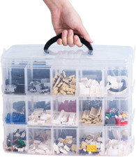 3-Layer Things  Crafts Storage Box with 30 Adjustable Compartments for Organizi
