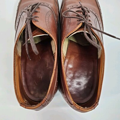 Vtg Joseph Cheaney Shoes Mens 9.5 Leather Oxford Brogue Wingtip