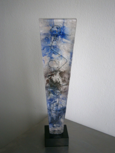 Sculpture Bloc cristal taillé Inclusions Art Contemporain décor Abstrait - Afbeelding 1 van 13