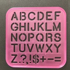 TUPPERWARE TUPPERTOYS TOY 1987 STENCIL ARTS CRAFTS   ALPHABET UPPER CASE SIGNS 