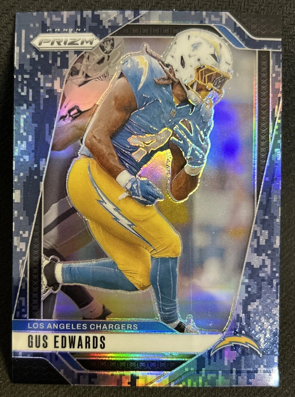 2024 PANINI PRIZM GUS EDWARDS BLUE CAMO /25 SP LOS ANGELES CHARGERS