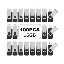 TOPESEL 100PCS 16GB Bulk USB 2.0 Flash Drive Swivel Memory Stick Thumb Drives...