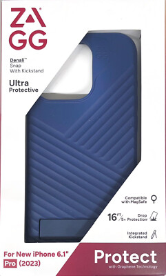 ZAGG Denali Snap with Kickstand Case For iPhone 15 Pro-Blue