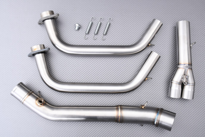 Ligne d'échappement performance en inox brossé MT-25