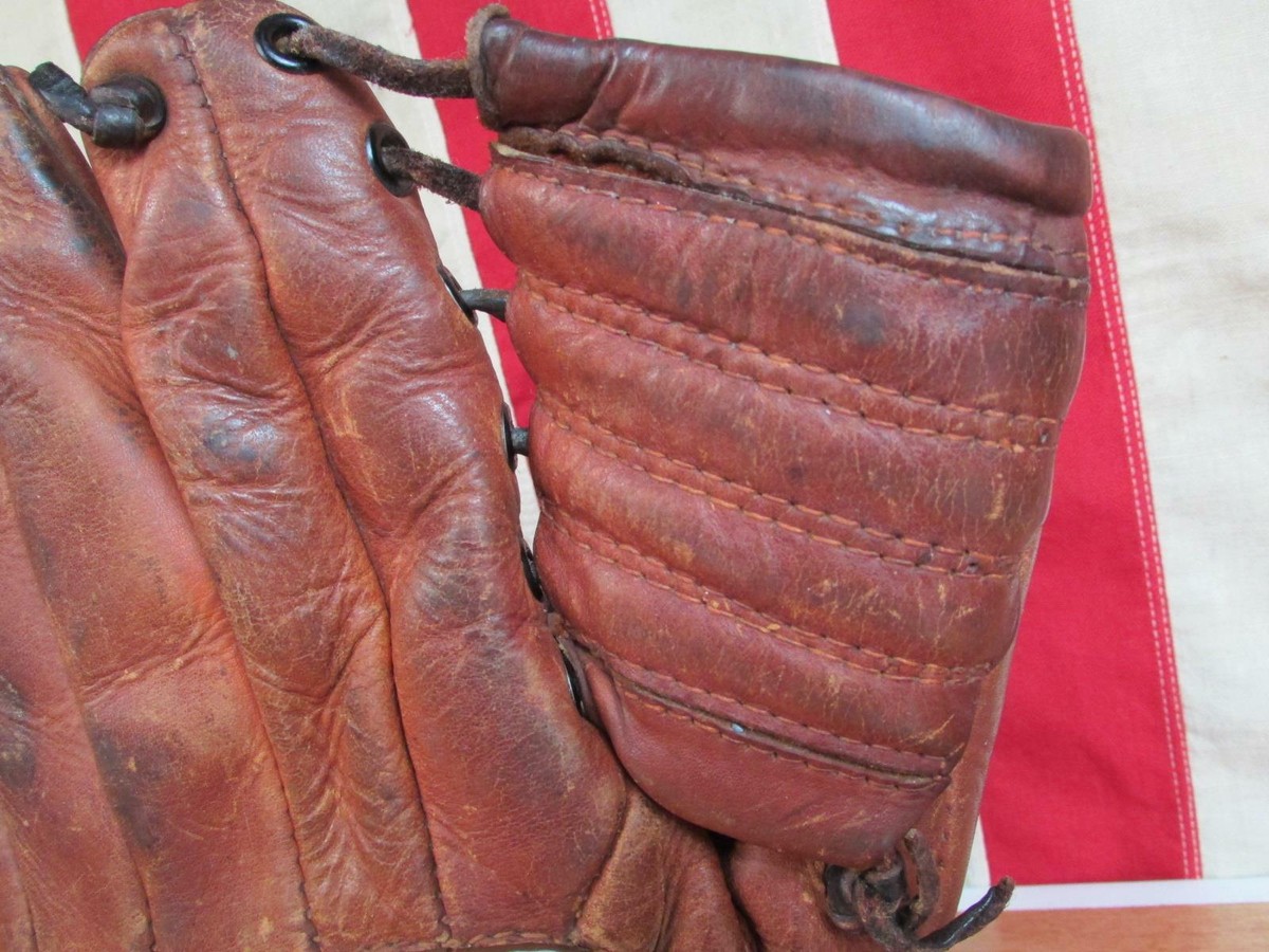 Vintage 1950s JC Higgins Leather Baseball Glove Fielders Mitt Sid