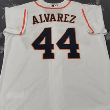 Yordan Alvarez #44 Astros White Cool Base Sewn Stitched Jersey.