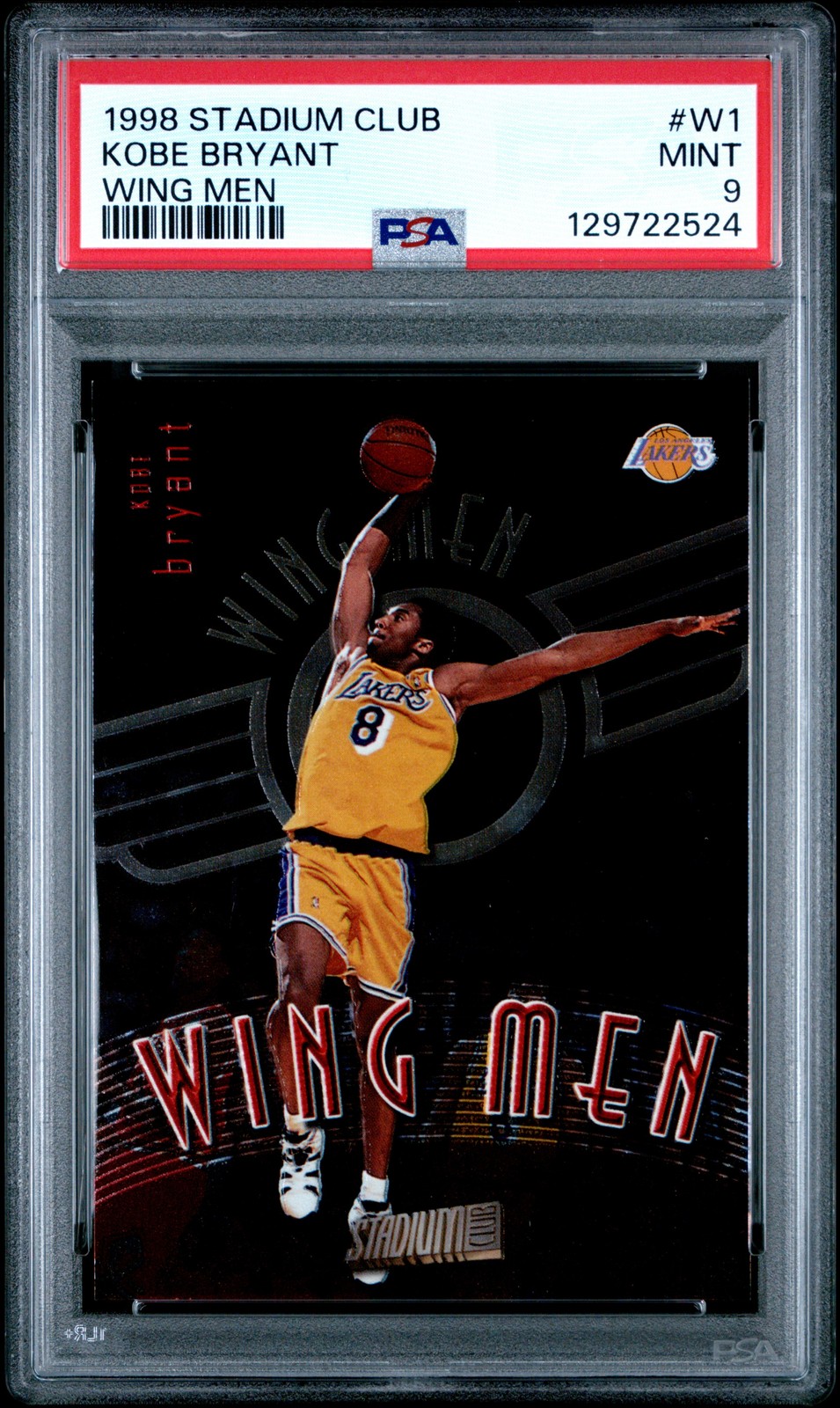 PSA 9 1998 Stadium Club Wing Men #W1 Kobe Bryant Los Angeles Lakers
