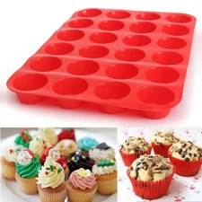 Silicone Mini Muffin 24 Cups Cupcake Pan Mini Muffin Tin BPA Free and Dishwasher
