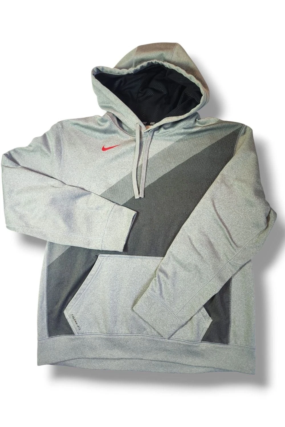 Nike Therma-FIT Men's Pullover Athletic Training Hoodie Grey/Black Size L