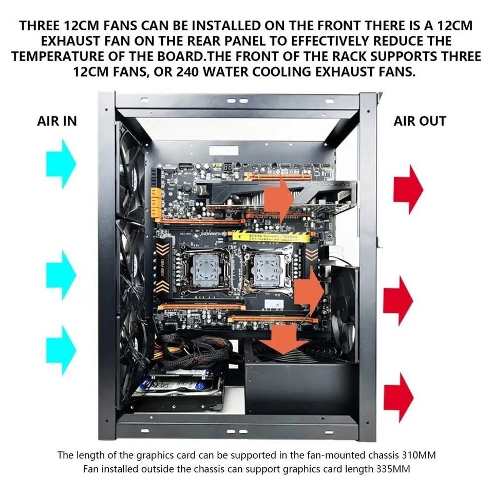 Open-Air-Desktop-PC-Gehäuse, stapelbares Rack, Selbstbau-Prüfstandsgehäuse - Bild 3 von 4