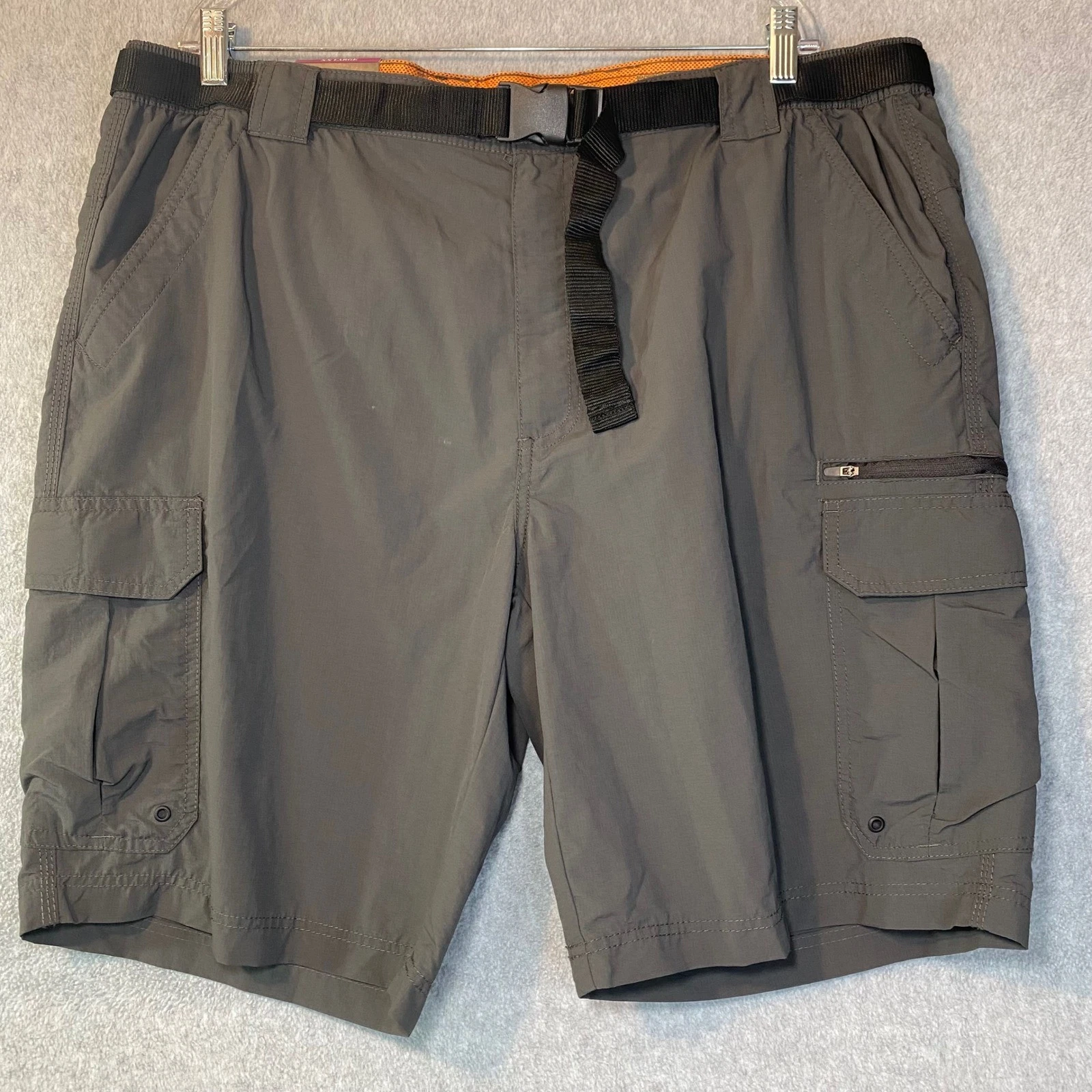 Field & Stream Cargo Shorts Men's XXL Raven Gray Nylon Hiking Fishing New NWT
