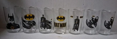 1989 BATMAN DC COMICS COMPLETE SET OF 6+1 GLASSES ULTRAMAR CANADA VERY RARE SET - Bild 1 von 4