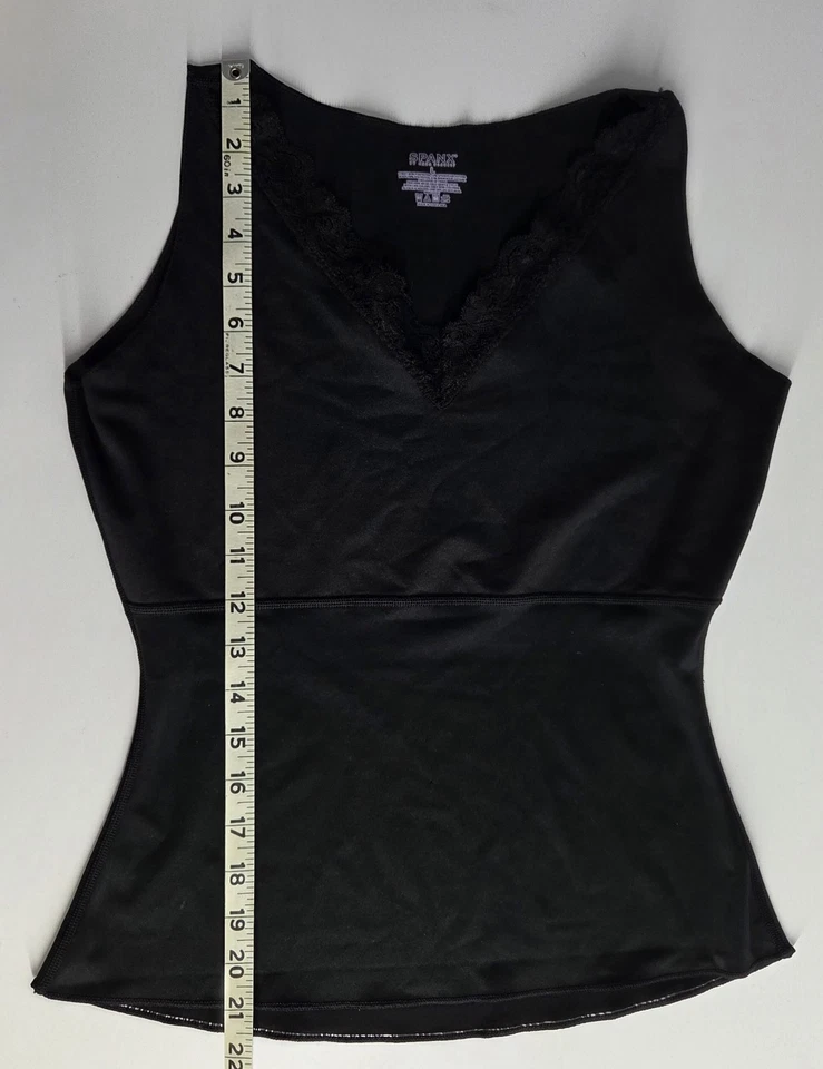 Blusa Cami Feminina Spanx Hide & Sleek Acabamento em Renda Decote V Grande Preta Camada de Emagrecimento - Imagem 3 de 4
