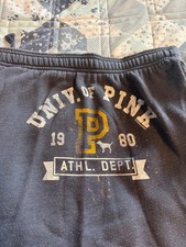 VICTORIA S SECRET University of PINK 1986 Sweatpants Gym Pants Navy Blue XS/S