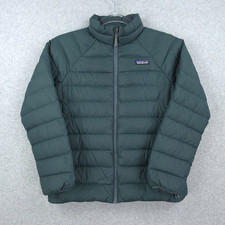 Patagonia Jacket Boys Medium 10 Green Kids Down Sweater Lightweight Puffer Zip