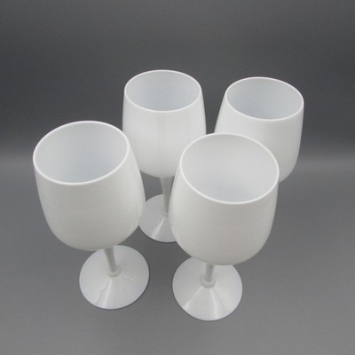 Morgantown Mid Century Mod Crystal VISION WHITE  Water Goblets Set of Four