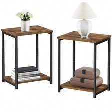 VASAGLE Side Tables Set of 2 Small End Table Nightstand Living Room Bedroom Wood