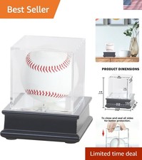 All-Sides Closure UV Display Case for Autographed Baseballs - Wooden Base