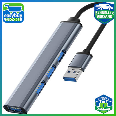 USB-Hub 4-in-1 Multiport-Adapter mit 1 USB-3.0 und 3 USB-2.0-Ports für Laptops