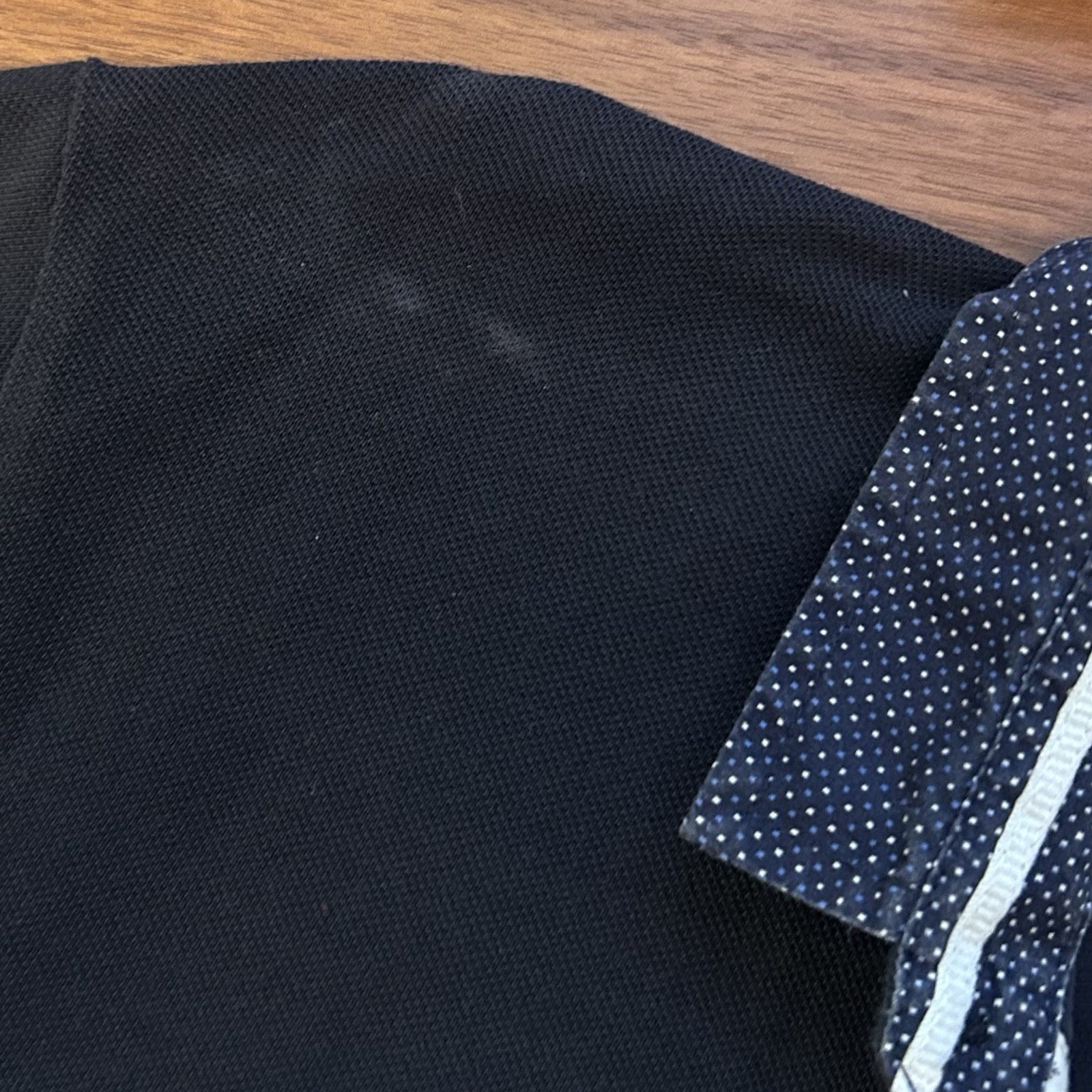 Zara Man Polo Shirt Men’s Large Navy Blue Contrast Trim Made in Portugal thumbnail 5