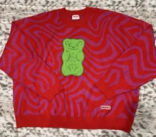 Haribo Women’s Sweater Gummy Bear 2X Red Green Purple Crewneck NWOT