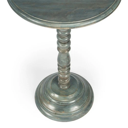 Butler Specialty Company Dani Solid Wood Pedestal 16"W Accent Table - Gray - Picture 5 of 7