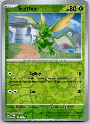 Scyther Reverse Holo Common SV03: Obsidian Flames 004/197 NM