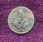 1985 Engelhard 1oz Silver American Prospector Coin Round With Pan o GOLD Nuggets