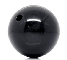 60 Round Black Acrylic Beads 20mm Diameter with 2.6mm Hole 20mm,