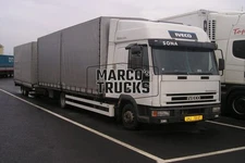 Truck photo Iveco EuroCargo Tarpaulin trailer Netherlands white SONA #c9yr