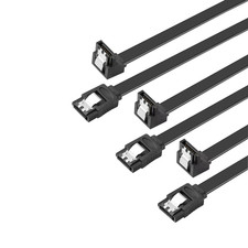 SATA Cable V3.0 11.8 Inches, 3 Pack, Black, Sata III 6Gbps 90 Degree Right Angle